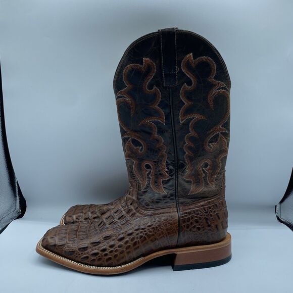 Horse Power Boots HP1070 Men 11 EE Brown Nile Crocodile Print Western Square Toe main image 13